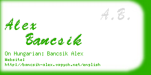 alex bancsik business card